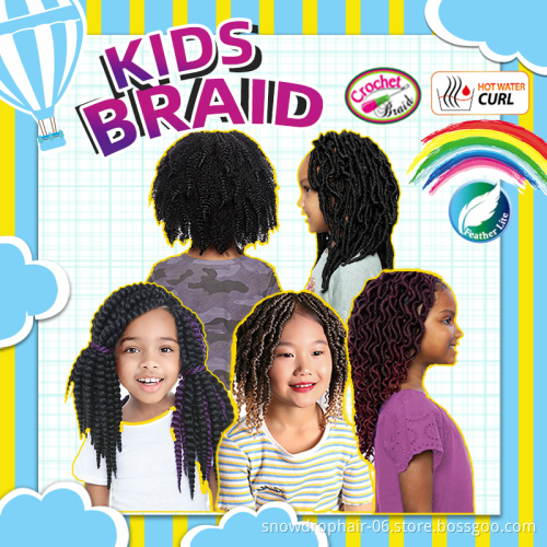 Senegalese Twist Braided Locs Synthetic Pre Stretched Hair Extension Ombre Color Crochet Box Braid Kids Braiding Hair